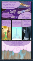 Size: 860x1600 | Tagged: safe, artist:magicandmysterygal, lord tirek, oc, changeling, comic:long night wild night, g4, chocolate, chocolate rain, comic, food, rain, scroll