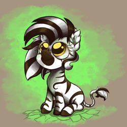 Size: 4724x4724 | Tagged: safe, artist:colourbee, oc, oc only, oc:shansai, zebra, absurd resolution, cute, eyelashes, female, filly, gradient background, looking up, sitting, smiling, solo