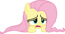 Size: 5686x3036 | Tagged: safe, artist:cloudy glow, fluttershy, pegasus, pony, every little thing she does, g4, my little pony: friendship is magic, .ai available, absurd resolution, cute, female, mare, open mouth, scared, shyabetes, simple background, solo, tired, transparent background, vector