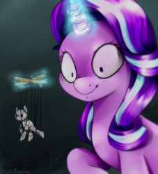 Size: 800x880 | Tagged: safe, artist:okaces, starlight glimmer, g4, female, magic, puppet, solo