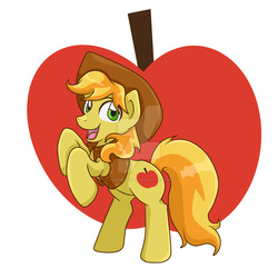 Size: 1024x1024 | Tagged: safe, artist:yoshimarsart, braeburn, earth pony, pony, g4, male, rearing, solo, stallion