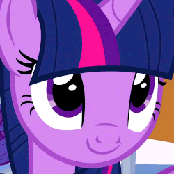 Size: 500x500 | Tagged: safe, artist:anonshy, edit, edited screencap, screencap, twilight sparkle, alicorn, pony, g4, the crystalling, animated, c:, cute, eye shimmer, eye shimmer edit, female, gif, looking up, smiling, solo, twiabetes, twilight sparkle (alicorn)