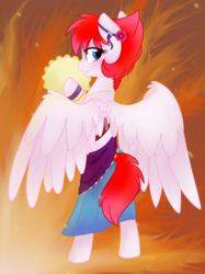 Size: 1198x1598 | Tagged: safe, artist:pigzfairy, oc, oc only, oc:fire blossom, pony, bipedal, clothes, musical instrument, solo, tambourine