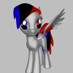 Size: 720x720 | Tagged: safe, artist:kryptorthekreator, oc, oc only, oc:zero izubaki, pegasus, pony, 3d, solo