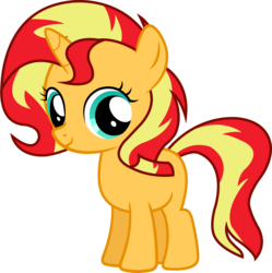 Size: 3333x3344 | Tagged: safe, artist:nsmah, sunset shimmer, pony, unicorn, equestria girls, g4, cute, female, filly, filly sunset shimmer, happy, high res, looking at you, shimmerbetes, simple background, smiling, solo, transparent background, vector