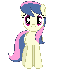 Size: 128x135 | Tagged: safe, artist:onil innarin, derpibooru exclusive, bons away, pony, g4, c:, female, looking at you, mare, pixel art, simple background, solo, transparent background