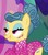 Size: 437x498 | Tagged: safe, screencap, trapeze star, pony, g4, my little pony: friendship is magic, viva las pegasus, :b, cropped, female, lidded eyes, lip bite, solo