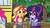 Size: 1280x720 | Tagged: safe, screencap, pinkie pie, sci-twi, sunset shimmer, twilight sparkle, equestria girls, g4, my little pony equestria girls: legend of everfree, chinese, school bus