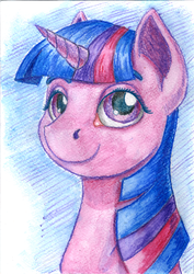 Size: 1275x1800 | Tagged: safe, artist:sa1ntmax, twilight sparkle, g4, bust, female, portrait, solo, traditional art