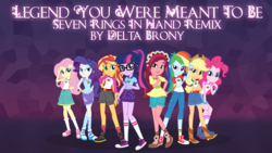 Size: 1920x1080 | Tagged: safe, artist:dashiemlpfim, artist:imperfectxiii, applejack, fluttershy, gloriosa daisy, pinkie pie, rainbow dash, rarity, sci-twi, sunset shimmer, twilight sparkle, equestria girls, g4, my little pony equestria girls: legend of everfree, camp everfree outfits, clothes, converse, crossover, humane five, humane seven, humane six, legs, sega, shoes, sleeveless, sneakers, sonic and the secret rings, sonic the hedgehog (series), tank top