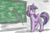 Size: 2225x1448 | Tagged: safe, artist:flutterthrash, twilight sparkle, alicorn, pony, g4, 30 minute art challenge, chalkboard, female, glowing horn, horn, magic, music, school of rock (movie), solo, telekinesis, twilight sparkle (alicorn)