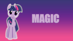 Size: 1024x576 | Tagged: safe, artist:kevinerino, edit, part of a set, twilight sparkle, g4, female, gradient background, one word, solo, wallpaper, wallpaper edit