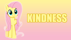Size: 1920x1080 | Tagged: safe, artist:kevinerino, edit, part of a set, fluttershy, g4, female, gradient background, one word, solo, wallpaper, wallpaper edit