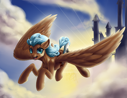 Size: 1000x773 | Tagged: safe, artist:aphexangel, oc, oc only, pegasus, pony, flying, solo