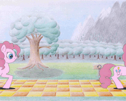 Size: 1024x827 | Tagged: safe, artist:xeviousgreenii, pinkie pie, animated, female, frame by frame, gif, pronking, solo, traditional animation