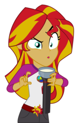 Size: 3517x5433 | Tagged: safe, artist:19crowbar19, sunset shimmer, equestria girls, g4, my little pony equestria girls: legend of everfree, absurd resolution, clothes, female, flashlight (object), making faces with a flashlight, open mouth, shorts, simple background, solo, transparent background, vector