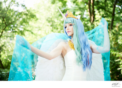 Size: 1021x737 | Tagged: safe, artist:lulu-nyan-cosplay, princess celestia, human, g4, clothes, cosplay, costume, irl, irl human, photo, solo