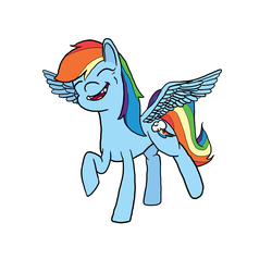 Size: 1700x1700 | Tagged: safe, artist:alchemist3rdesq, rainbow dash, g4, female, open mouth, simple background, smiling, solo, spread wings