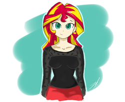 Size: 1100x900 | Tagged: safe, artist:bojo, sunset shimmer, human, equestria girls, g4, colored pupils, female, solo