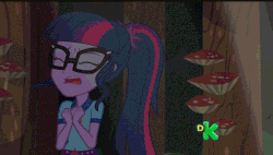 Size: 650x370 | Tagged: safe, screencap, sci-twi, twilight sparkle, equestria girls, g4, my little pony equestria girls: legend of everfree, animated, discovery kids, female, gif, singing, solo