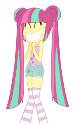 Size: 1200x1900 | Tagged: safe, artist:luckyclau, sour sweet, equestria girls, g4, clothes, female, socks, solo, striped socks