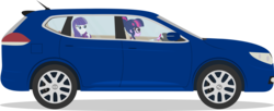 Size: 7000x2868 | Tagged: safe, artist:luckreza8, rarity, sci-twi, twilight sparkle, human, equestria girls, g4, absurd resolution, car, driving, glasses, hairpin, nissan, nissan x-trail, simple background, transparent background, vector