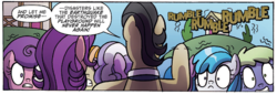 Size: 1318x453 | Tagged: safe, artist:agnesgarbowska, idw, official comic, diamond tiara, filthy rich, spoiled rich, pony, g4, spoiler:comic, spoiler:comic46, cropped, female, male, mare, speech bubble, stallion, tempting fate