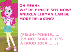 Size: 782x548 | Tagged: safe, edit, edited screencap, screencap, fluttershy, pinkie pie, equestria girls, g4, my little pony equestria girls: legend of everfree, andrea libman, text
