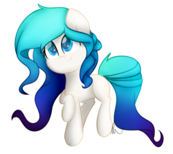 Size: 1024x910 | Tagged: safe, artist:vanillashineart, oc, oc only, oc:turquoise beach, looking up, raised hoof, simple background, solo, transparent background