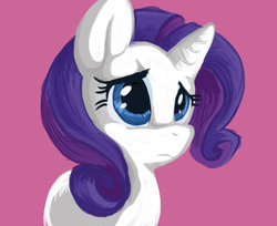 Size: 530x432 | Tagged: safe, artist:indiefoxtail, rarity, g4, cute, female, frown, looking up, raribetes, sad, simple background, solo