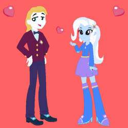 Size: 636x636 | Tagged: safe, artist:owletbrigthness, artist:themunksandtheetts, prince blueblood, trixie, equestria girls, g4, clothes, crystal prep academy uniform, equestria girls-ified, female, male, school uniform, ship:bluetrix, shipping, straight