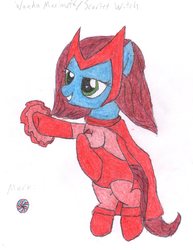 Size: 2550x3300 | Tagged: safe, artist:aridne, pony, high res, marvel comics, ponified, scarlet witch, solo, wanda maximoff