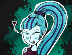 Size: 1300x1000 | Tagged: safe, artist:lazerblues, sonata dusk, equestria girls, g4, my little pony equestria girls: rainbow rocks, female, heart, solo, tongue out