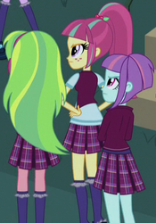 Size: 277x396 | Tagged: safe, lemon zest, sour sweet, sunny flare, equestria girls, g4, my little pony equestria girls: friendship games, cropped