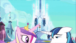 Size: 500x281 | Tagged: safe, artist:doodledpony, princess cadance, shining armor, g4, and that's how flurry heart was made, animated, female, gif, implied good clean married sex, implied sex, love, male, princess of love, ship:shiningcadance, shipping, straight, youtube link