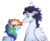 Size: 1839x1493 | Tagged: safe, artist:monnarcha, rainbow dash, soarin', pegasus, pony, g4, 30 day otp challenge, duo, male, question mark, scrunchy face, ship:soarindash, shipping, simple background, straight, transparent background, wavy mouth