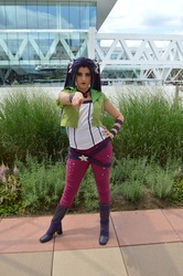 Size: 1000x1504 | Tagged: safe, artist:sarahndipity cosplay, aria blaze, human, equestria girls, g4, boots, clothes, cosplay, costume, high heel boots, high heels, irl, irl human, photo, shoes, solo