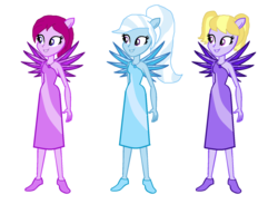 Size: 1672x1224 | Tagged: safe, artist:themexicanpunisher, fuchsia blush, lavender lace, trixie, equestria girls, g4, my little pony equestria girls: legend of everfree, crystal guardian, crystal wings, female, ponied up, trixie and the illusions