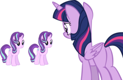 Size: 13638x8885 | Tagged: safe, artist:cyanlightning, starlight glimmer, twilight sparkle, alicorn, pony, every little thing she does, g4, .svg available, absurd resolution, double, duality, simple background, transparent background, twilight sparkle (alicorn), vector