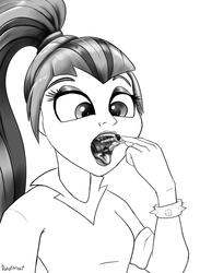 Size: 1200x1638 | Tagged: safe, artist:php187, sonata dusk, human, equestria girls, g4, esophagus, female, fetish, imminent vore, macro, micro, monochrome, open mouth, oral invitation, prednata, saliva puddle, salivating, slimy, taste buds, tongue out