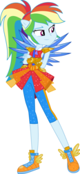 Size: 6457x13911 | Tagged: safe, artist:sugar-loop, rainbow dash, equestria girls, g4, my little pony equestria girls: legend of everfree, absurd resolution, clothes, crossed arms, crystal guardian, crystal wings, female, jacket, pants, ponied up, pony ears, ponytail, shoes, simple background, sneakers, solo, sweatpants, transparent background, vector, winged shoes, wings