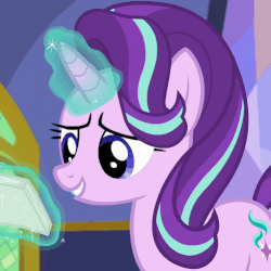 Size: 501x501 | Tagged: safe, screencap, starlight glimmer, pony, every little thing she does, g4, season 6, animated, cute, female, gif, glimmerbetes, magic, reading, solo, talking