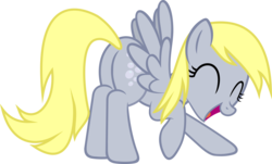 Size: 6000x3627 | Tagged: safe, artist:slb94, derpy hooves, pegasus, pony, g4, absurd resolution, bubble butt, butt, cute, excited, female, mare, plot, simple background, solo, transparent background, vector