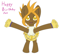 Size: 1280x1120 | Tagged: safe, artist:zlight, oc, oc only, oc:ween, cheerleader, cheerleader outfit, clothes, happy birthday, solo