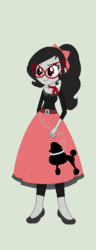 Size: 286x744 | Tagged: safe, artist:obeliskgirljohanny, artist:selenaede, oc, oc only, oc:seraphim cyanne, equestria girls, g4, 50's fashion, 50s, base used, clothes, humanized, poodle skirt, skirt, solo