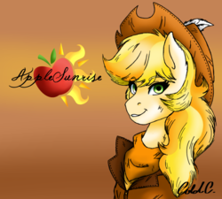 Size: 2403x2160 | Tagged: safe, artist:ciderpunk, derpibooru exclusive, oc, oc only, oc:applesunrise, clothes, hat, high res, scarf, solo, western