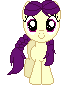 Size: 84x85 | Tagged: safe, artist:onil innarin, derpibooru exclusive, boysenberry, earth pony, pony, g4, c:, female, filly, looking at you, pixel art, simple background, solo
