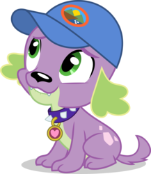 Size: 7000x8063 | Tagged: safe, artist:luckreza8, spike, spike the regular dog, dog, equestria girls, g4, my little pony equestria girls: legend of everfree, .svg available, absurd resolution, camp everfree logo, cap, happy, hat, male, paws, simple background, sitting, solo, transparent background, vector