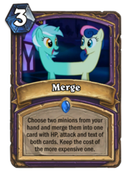 Size: 400x543 | Tagged: safe, screencap, bon bon, lyra heartstrings, sweetie drops, pony, g4, card, fusion, hearthstone, lyrabon (fusion), meta, pushmi-pullyu, warcraft