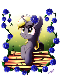 Size: 1800x2300 | Tagged: safe, artist:freeedon, oc, oc only, pony, unicorn, flower, flower in hair, solo